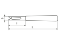 Disegno tecnico con quote di Benzing - Pinza di montaggio per anelli elastici di sicurezza DIN 6799 corta