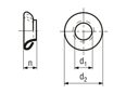 Dibujo técnico con dimensiones de Nyltite® - Arandelas de seguridad y estanqueidad