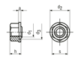 Dessin technique avec dimensions de Seal-Lock® - Ecrous étanches de sécurité avec anneau polyamide