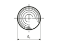 Technical drawing with dimensions of Steel balls class G40