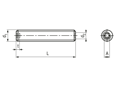 Technical drawing with dimensions of Hexalobular (6 Lobe) socket set screws with cup point