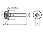 Technical drawing with dimensions of 