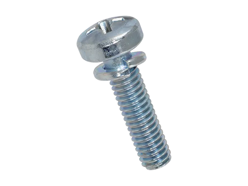 Image du produit de Vis combinées à tête cylindrique bombée avec empreinte cruciforme Phillips forme H et rondelle ressort imperdable DIN 127 B