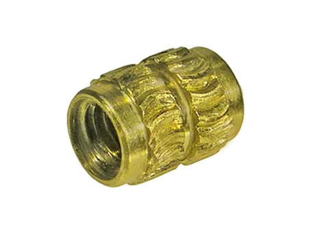 Product image of S - Threaded inserts for hot or ultrasound embedding without head, form S knurled/rounded knurls, for thermoplastics