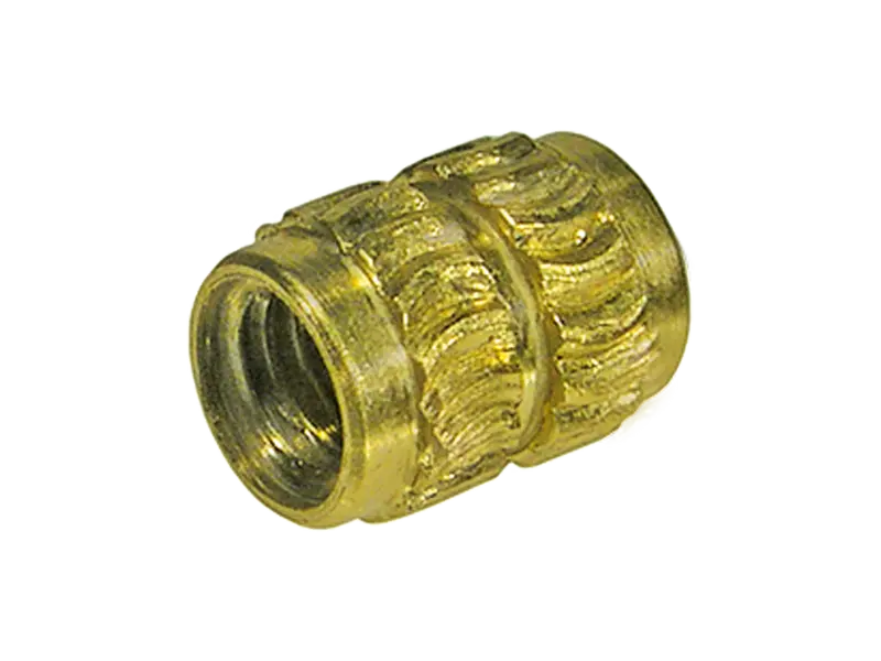 Product image of S - Threaded inserts for hot or ultrasound embedding without head, form S knurled/rounded knurls, for thermoplastics