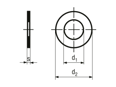 Technical drawing with dimensions of Shim rings