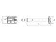 Technical drawing with dimensions of KEENSERTS® KNT 01/03 - Hand installation tools for inserts with locking kees heavy duty KNHM / KNHML