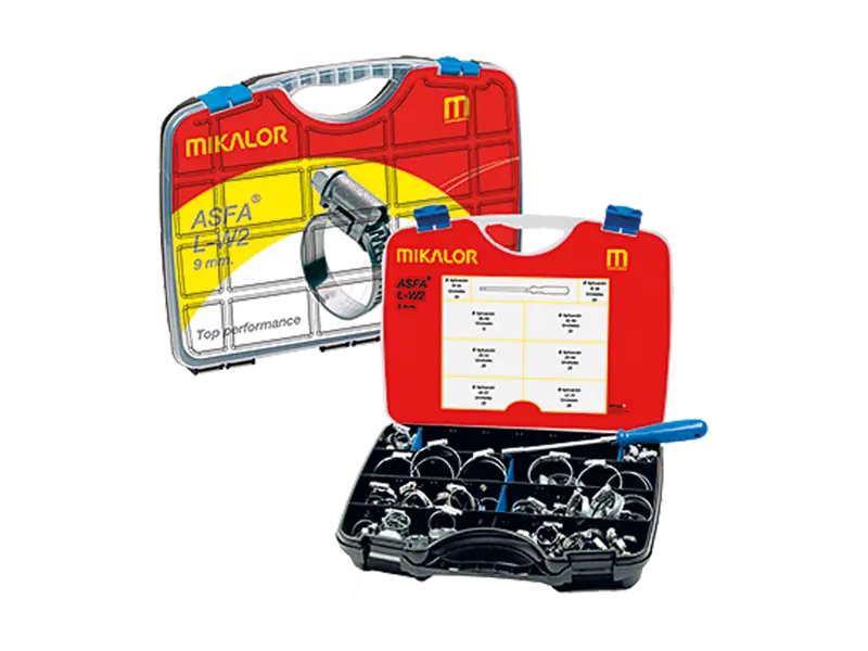 Product image of MIKALOR ASFA-L - Assortment of hose clamps for medium pressure, with screwdriver