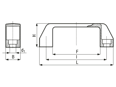 Technical drawing with dimensions of FASTEKS® FAL - Bridge Handles with through bores without covering caps