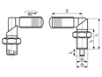 Dibujo técnico con dimensiones de FASTEKS® FAL - Posicionadores retráctiles con palanca con rosca métrica fina