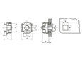 Dibujo técnico con dimensiones de Tuercas cuadradas enjauladas