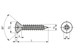 Dessin technique avec dimensions de 
