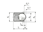Technical drawing with dimensions of HALDER EH 22080. - Spring plungers smooth surface, with collar and ball standard spring pressure