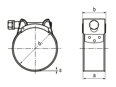 Dessin technique avec dimensions de MIKALOR SUPRA - Colliers de serrage pour haute pression