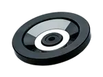 Imagen del producto de ELESA® VDN.FP-A - Volantes de disco núcleo de acero pavonado, sin taladrar, anillo de aluminio agujero pasante H7