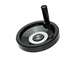 Product image of ELESA® VD.FP+I-SST - Solid handwheels with revolving handle, ring matte anodized aluminum, hub stainless steel without hole