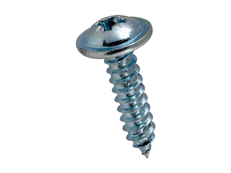 Image du produit de Vis à tôle à tête cylindrique bombée à embase avec empreinte cruciforme Pozidriv forme Z et à bout pointu forme C