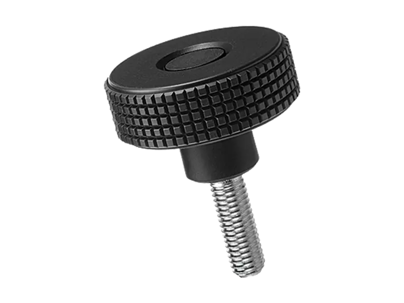 Product image of ELESA® MBT.p - Diamond cut knurled knobs with threaded stud, steel zinc plated