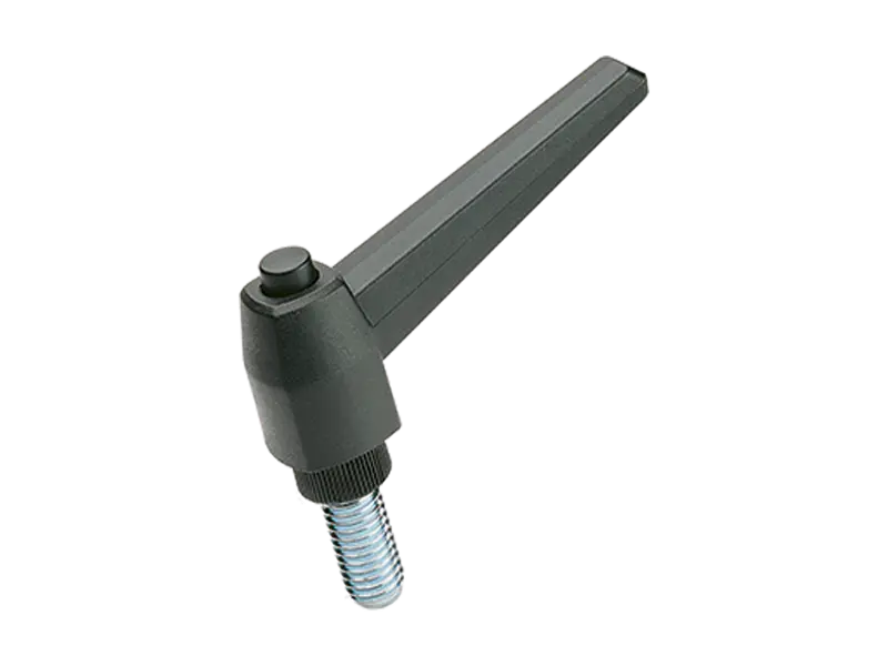 Immagine del prodotto ELESA® MRX.p - Maniglie a ripresa con pulsante di ripresa, prigioniero filettato in acciaio zincato