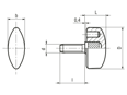 Dessin technique avec dimensions de ELESA® CT.476 p - Clavettes de serrage avec goujon fileté en acier zingué