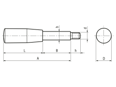 Disegno tecnico con quote di ELESA® BL.366 - Bracci per leve con impugnatura non rimovibile