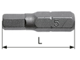 Dessin technique avec dimensions de Embouts de tournevis 1/4" pour vis à six pans creux, exécution courte