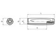 Disegno tecnico con quote di ELESA® Ergostyle EGH-SOFT - Impugnature cilindriche per montaggio a pressione