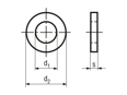 Disegno tecnico con quote di Rosette piane senza smusso