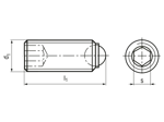 Dibujo técnico con dimensiones de HALDER EH 22720. - Tornillos de bola sin cabeza, con bola completa