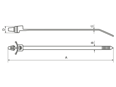 Technische Zeichnung mit Maßen von Panduit® Pan-Ty® - Ankerkabelbinder