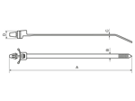 Technische Zeichnung mit Maßen von Panduit® Pan-Ty® - Ankerkabelbinder