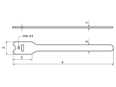 Technical drawing with dimensions of Panduit® Tak-Ty® - Hook and loop cable ties with slot