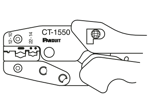 Dibujo técnico con dimensiones de Panduit® Contour Crimp™ - Alicates para terminales preaislados