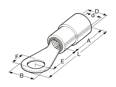Dessin technique avec dimensions de BM - Cosses annulaires à sertir avec isolation en PVC