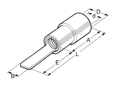 Dessin technique avec dimensions de BM - Embouts ronds à pointe plate avec isolation en PVC