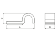 Disegno tecnico con quote di Panduit® - Dispositivi di fissaggio adesivi