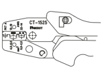 Dibujo técnico con dimensiones de Panduit® Contour Crimp™ - Alicates para terminal para terminales preaislados