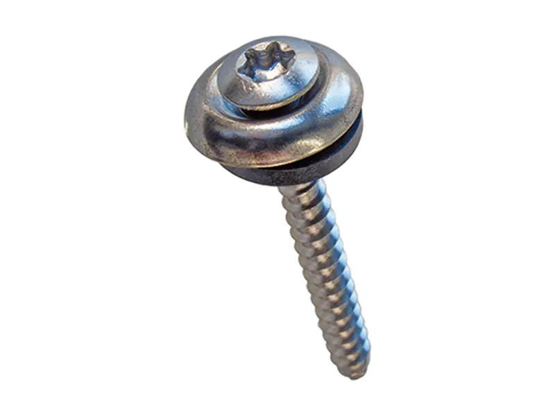 Image du produit de Vis pour façades à tête fraisée bombée à six lobes internes, cuvette et rondelle d'étanchéité