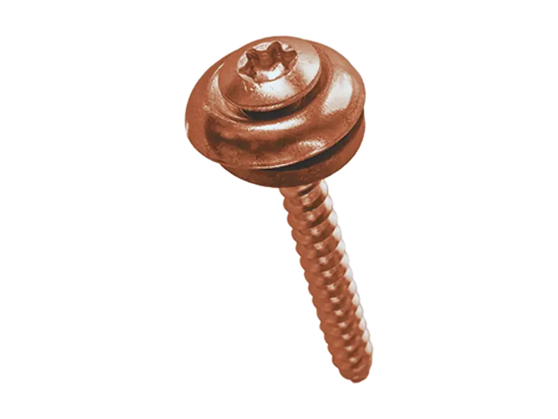 Image du produit de Vis pour façades à tête fraisée bombée à six lobes internes, cuvette et rondelle d'étanchéité