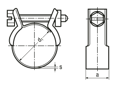 Disegno tecnico con quote di MIKALOR Normal - Fascette stringitubo per bassa pressione