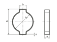 Disegno tecnico con quote di MIKALOR A20R - Fascette a due orecchie per bassa pressione