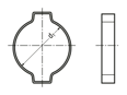 Technical drawing with dimensions of MIKALOR A20R - Assortment of two-ear clips for low pressure, with ear clip pliers