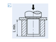 Assembly illustration for PEM® TSO - Self-clinching threaded standoffs open type, with unthreaded end, for metallic materials