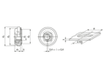 Technische Zeichnung mit Maßen von PEM® AS - Einpressmuttern beweglich, für metallische Werkstoffe