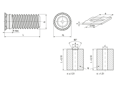 Technical drawing with dimensions of PEM® FHL - Self-clinching threaded studs for metallic materials