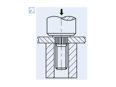 Monteringsillustration for PEM® KFH - Presskruer til printplader og anden plast