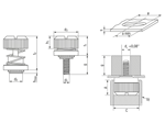 Technical drawing with dimensions of PEM® PF31/PF32 - Self-clinching captive panel screws with slotted head, with UNF thread, for metallic materials