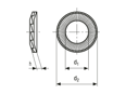 Technische Zeichnung mit Maßen von NORD-LOCK® NLXsp - Keilsicherungsscheiben X-series mit vergrössertem Aussendurchmesser, paarweise geklebt