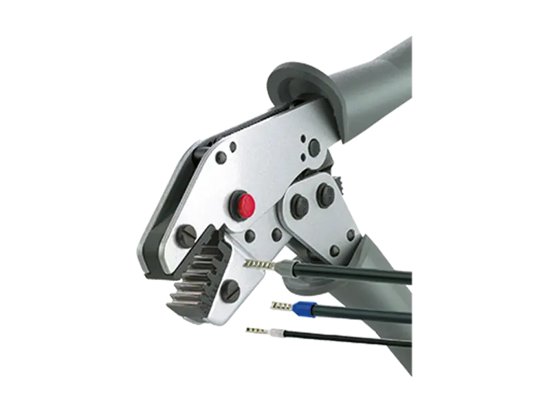 Product image of Crimping tool with trapezoidal crimp for end sleeves with and without insulation