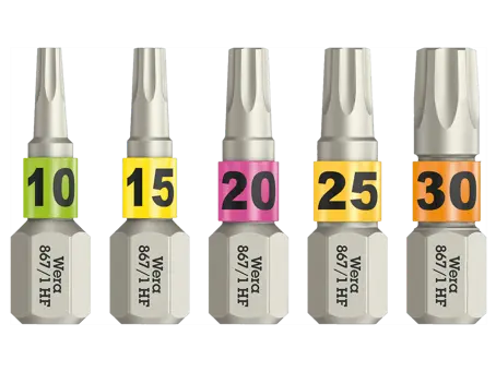 Image du produit de Wera 867/1 TX HF - Embouts de tournevis 1/4" pour vis à six lobes internes (Torx®) avec fonction de maintien